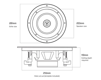 Weconic Bluetooth Amplifier + 2x8" Ceiling Speakers