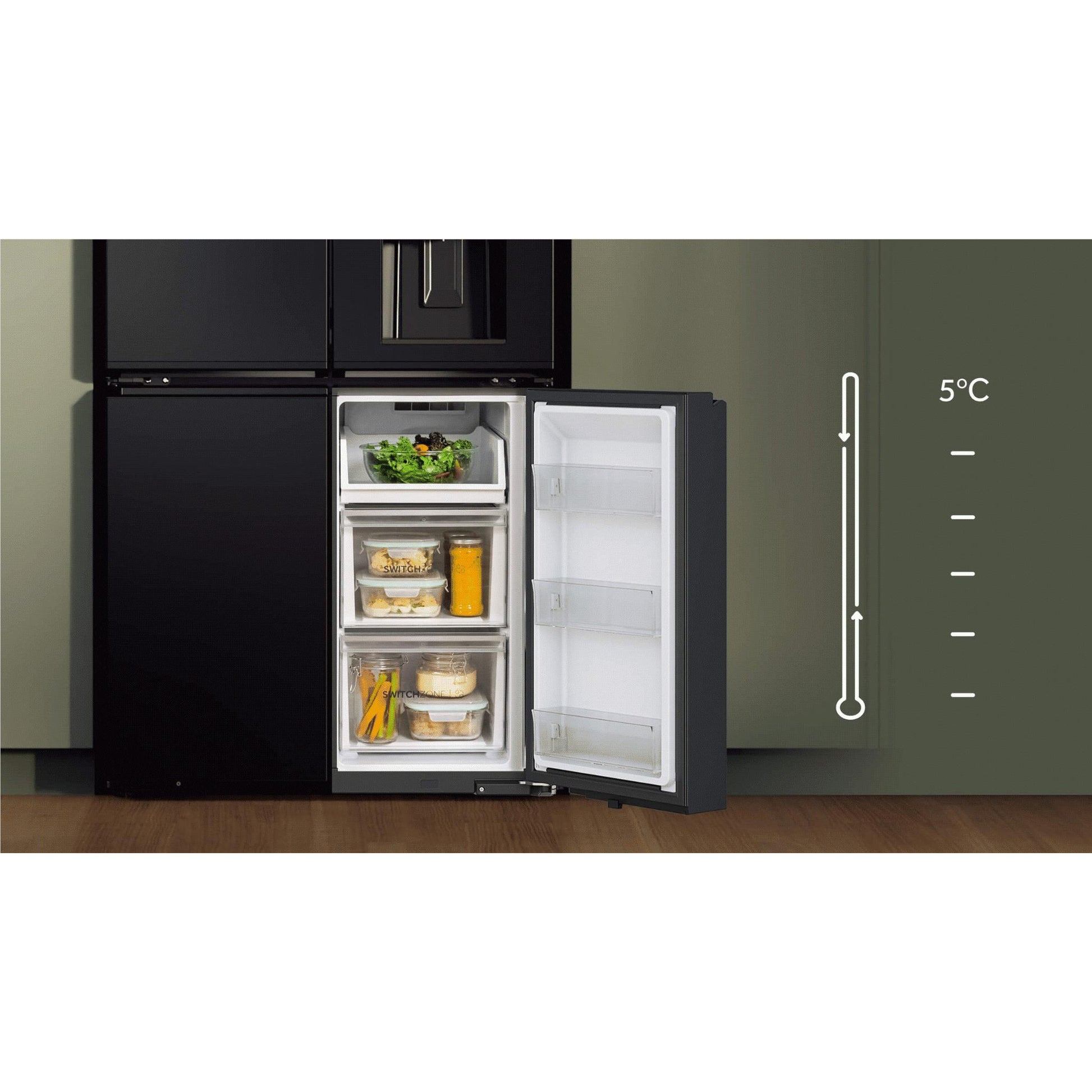 Haier HRF680YZC 601L 600 Series Quad Door Fridge (Black)