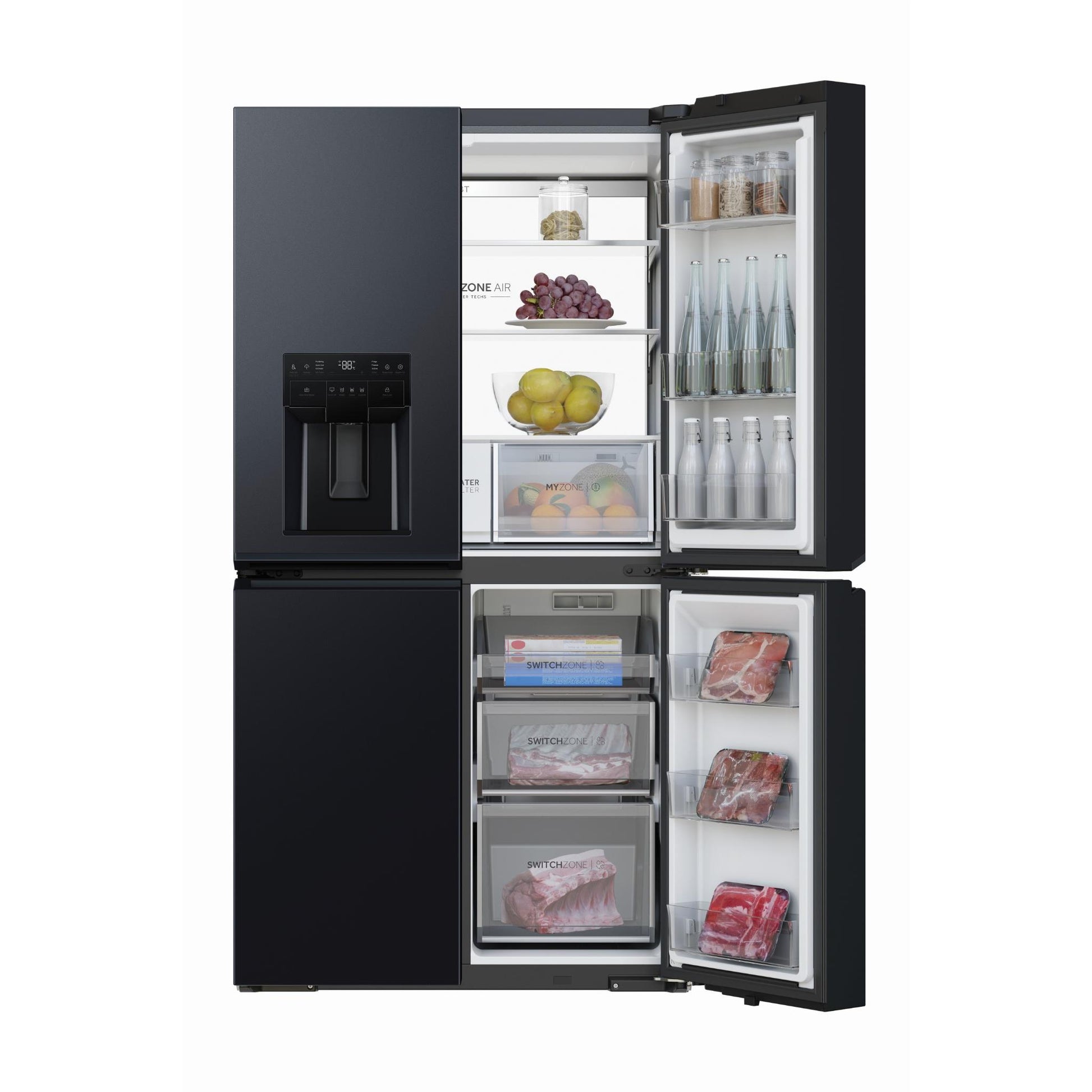 Haier HRF680YZC 601L 600 Series Quad Door Fridge (Black)