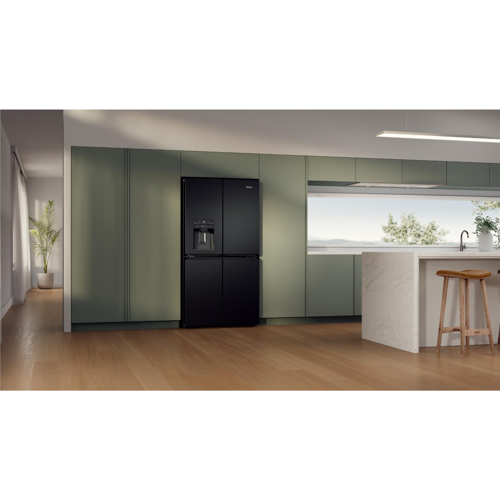 Haier HRF680YZC 601L 600 Series Quad Door Fridge (Black)