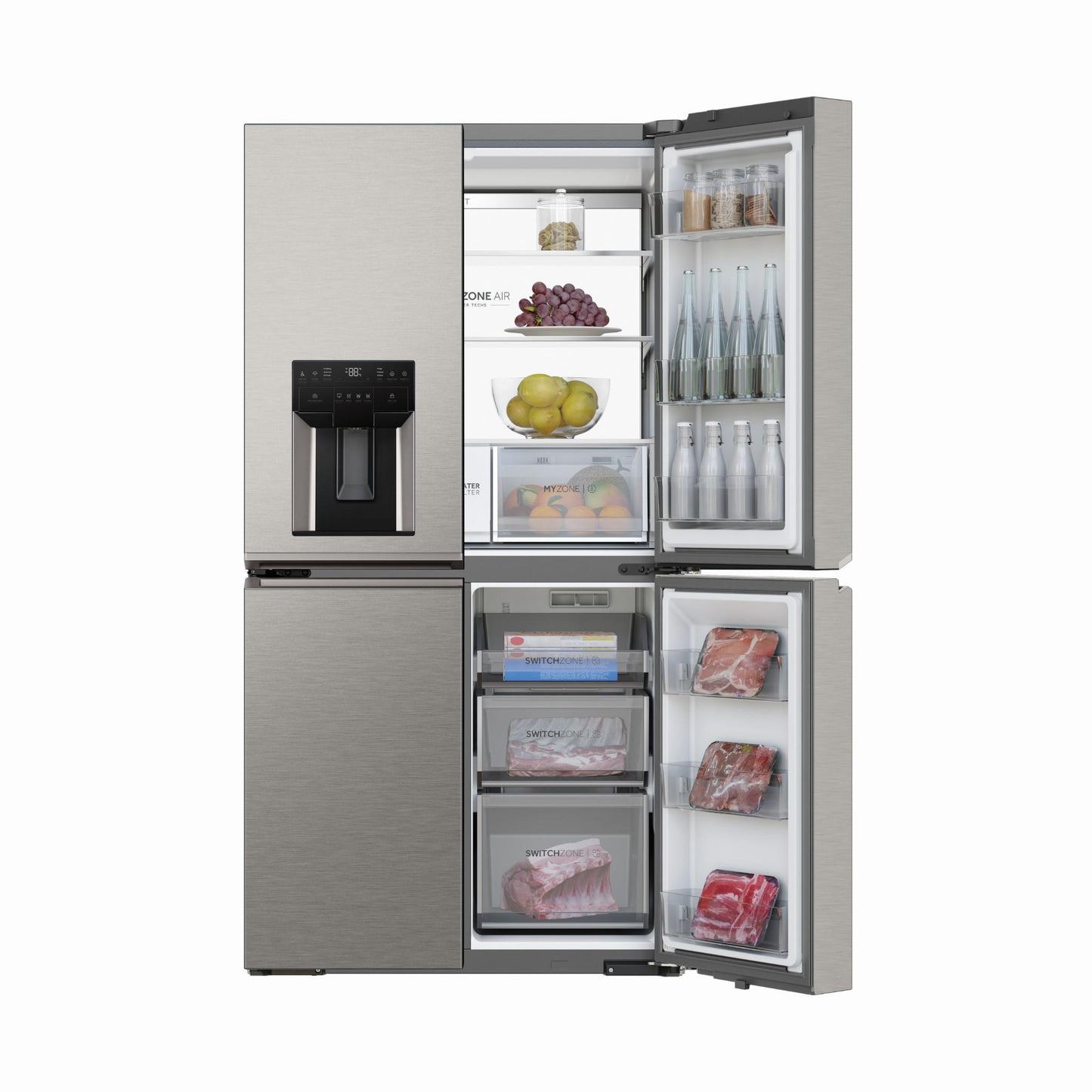Haier HRF680YZS 601L 600 Series Quad Door Fridge (Satina)