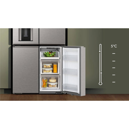 Haier HRF680YZS 601L 600 Series Quad Door Fridge (Satina)
