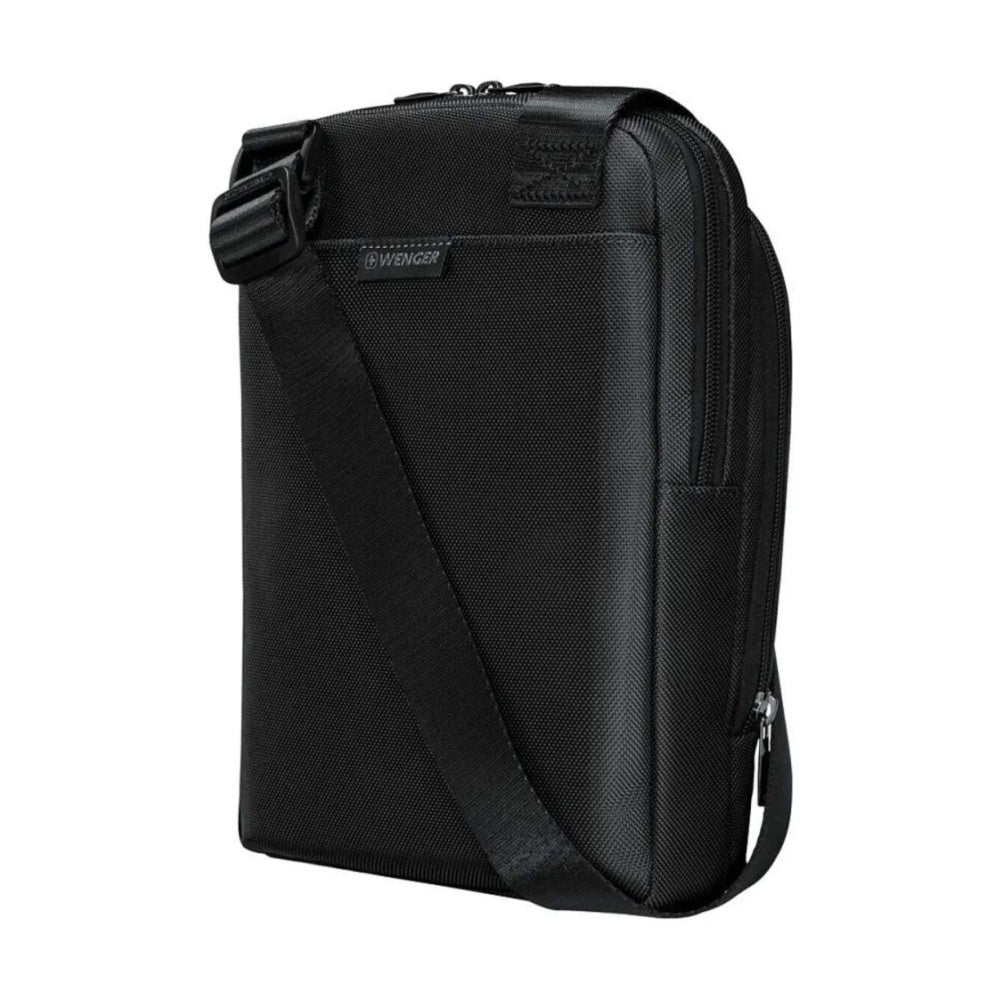 Wenger XE Crossbody Bag With 11 Inch Tablet Pocket Recycled PET Polyester Black.