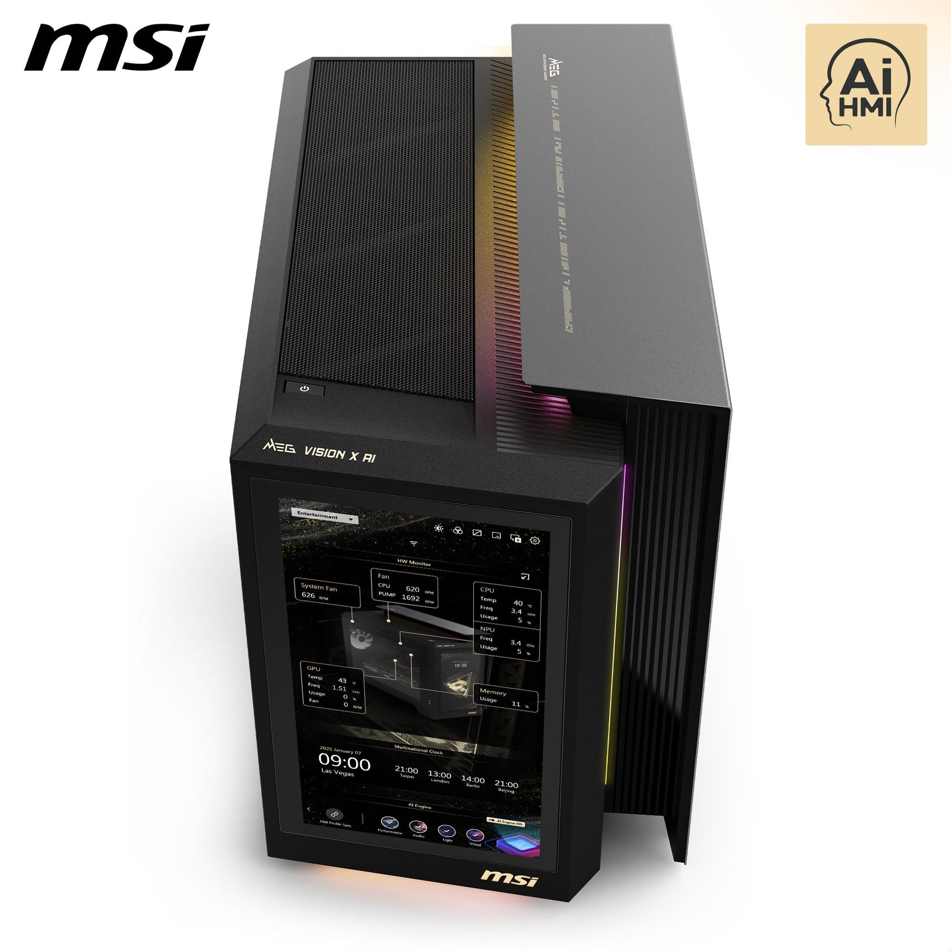 MSI MEG Vision X AI 2NVV9-034AU Gaming Desktop (Intel Core Ultra 9-285K)[GeForce RTX 5080]
