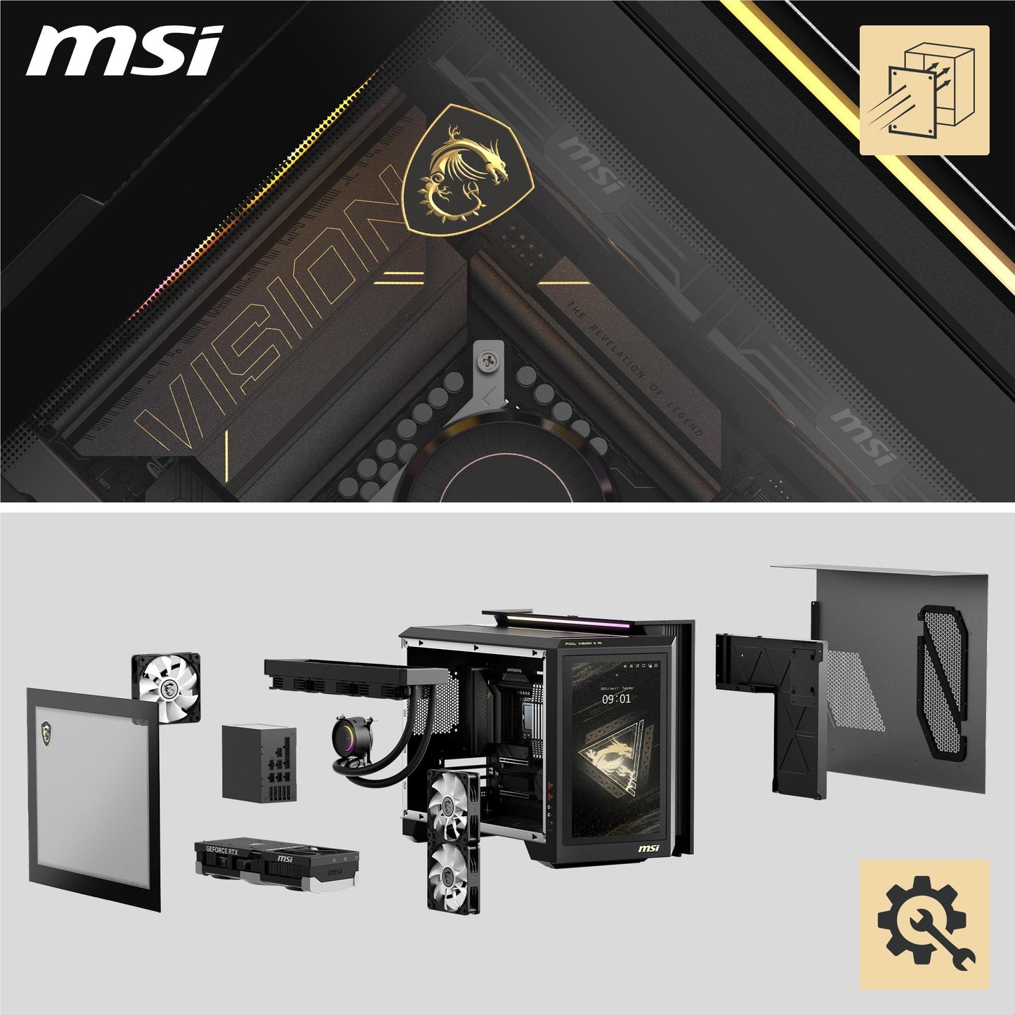MSI MEG Vision X AI 2NVV9-034AU Gaming Desktop (Intel Core Ultra 9-285K)[GeForce RTX 5080]
