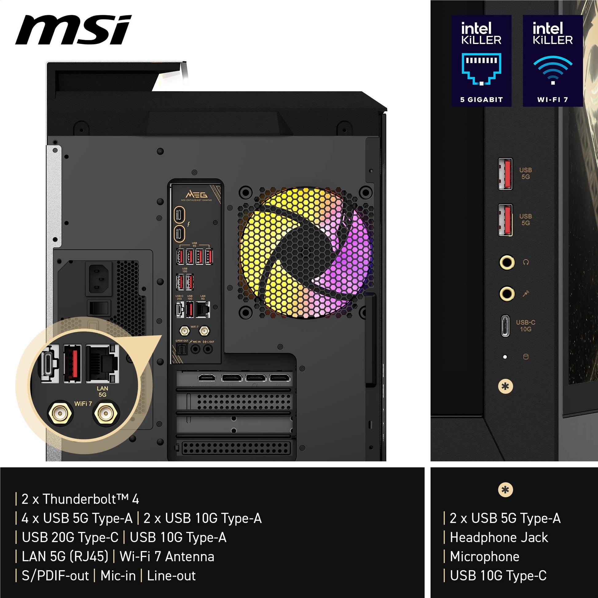 MSI MEG Vision X AI 2NVV9-034AU Gaming Desktop (Intel Core Ultra 9-285K)[GeForce RTX 5080]
