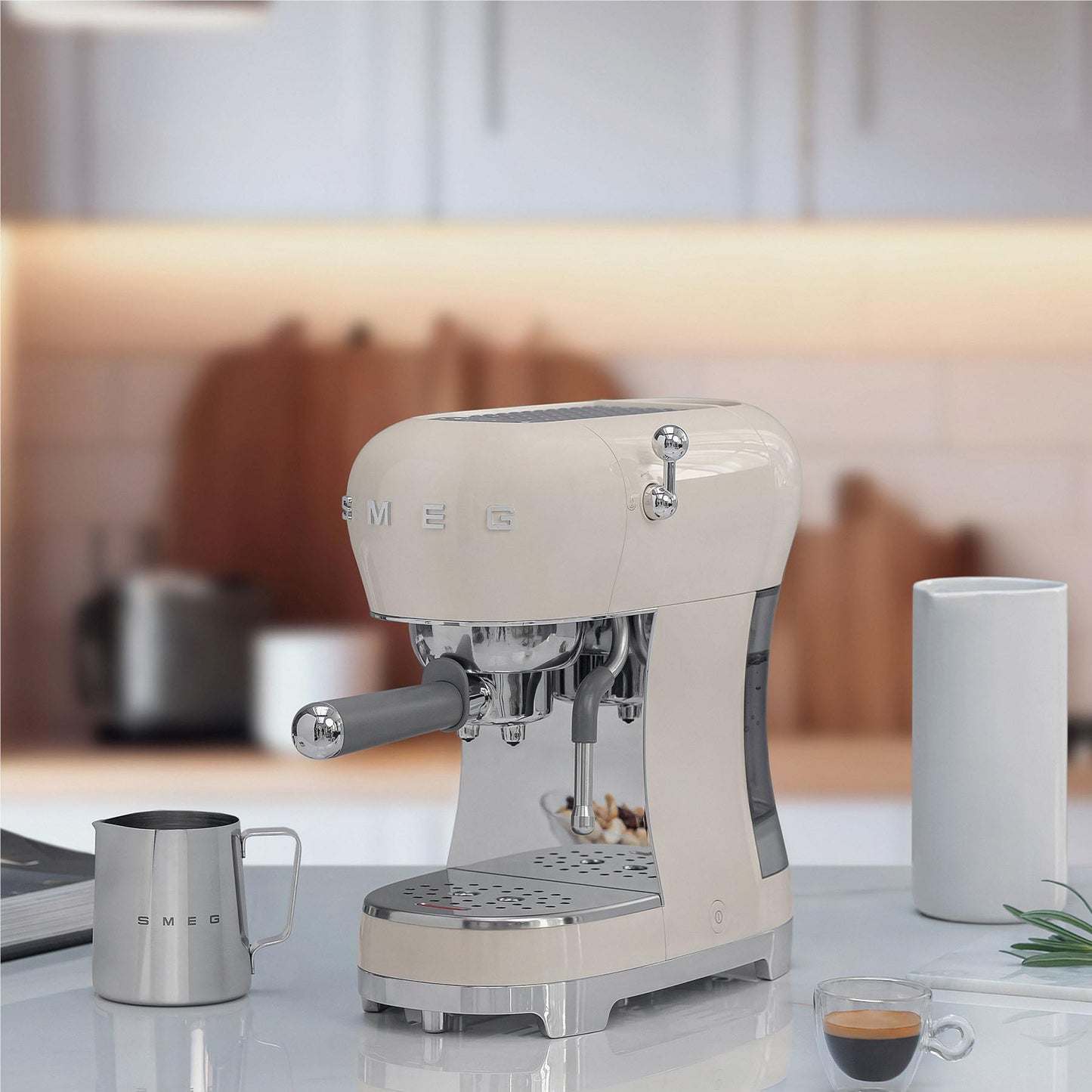 Smeg 50's Style Espresso Manual Coffee Machine (Cream)