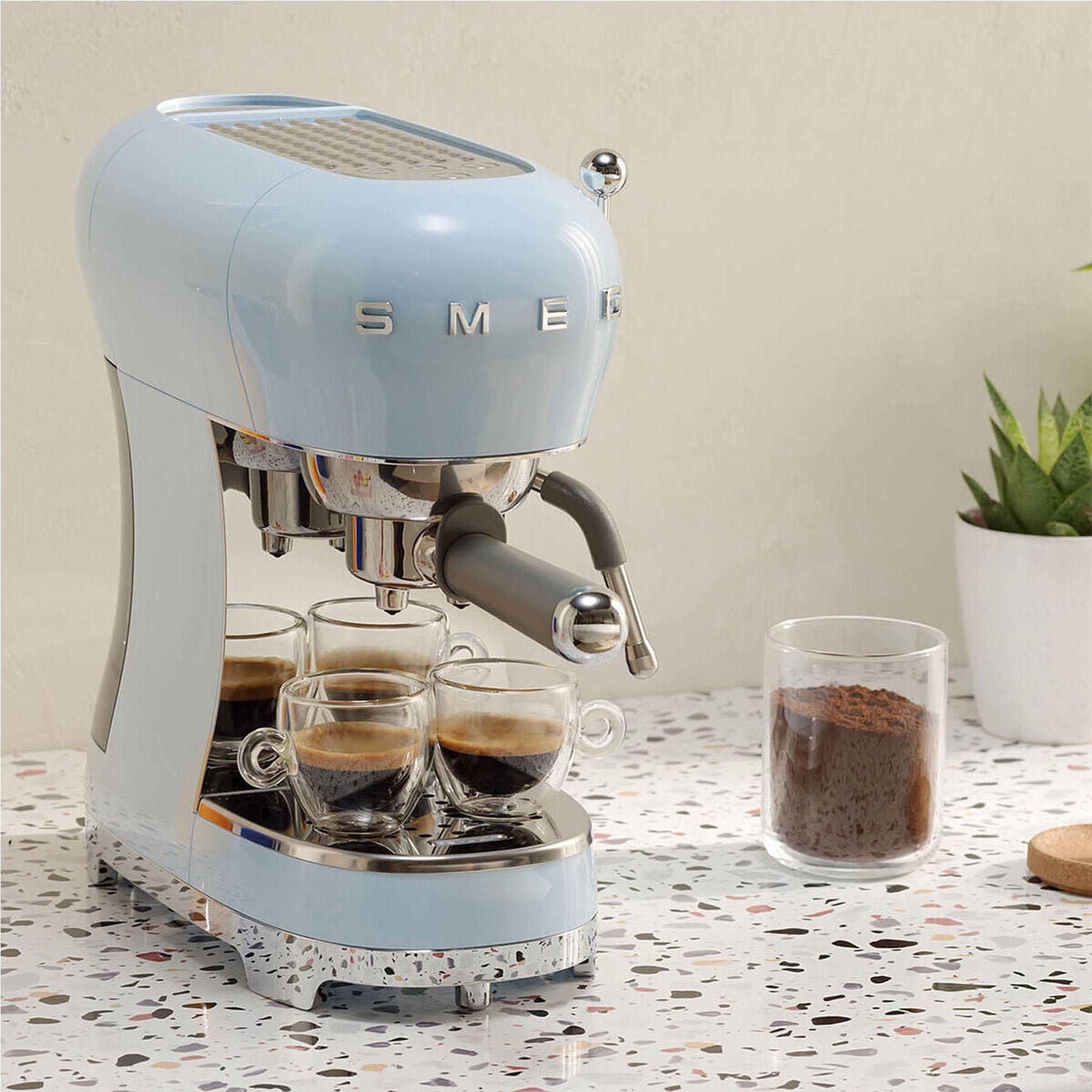 Smeg 50's Style Espresso Manual Coffee Machine (Pastel Blue)