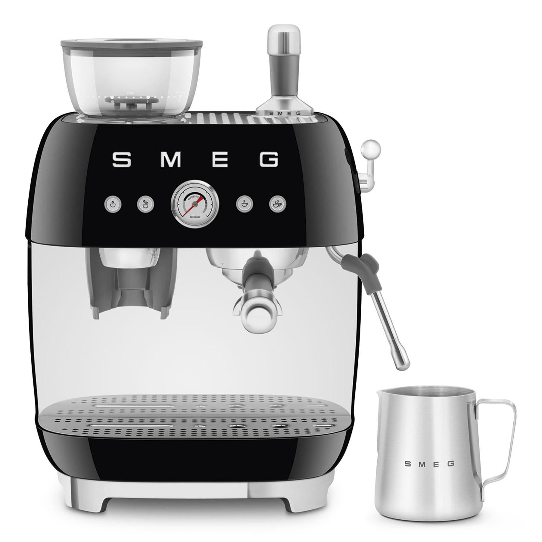 Smeg 50's Style Espresso Manual Coffee Machine with Grinder (Black)