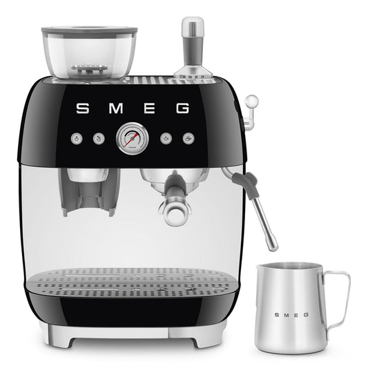 Smeg 50's Style Espresso Manual Coffee Machine with Grinder (Black)