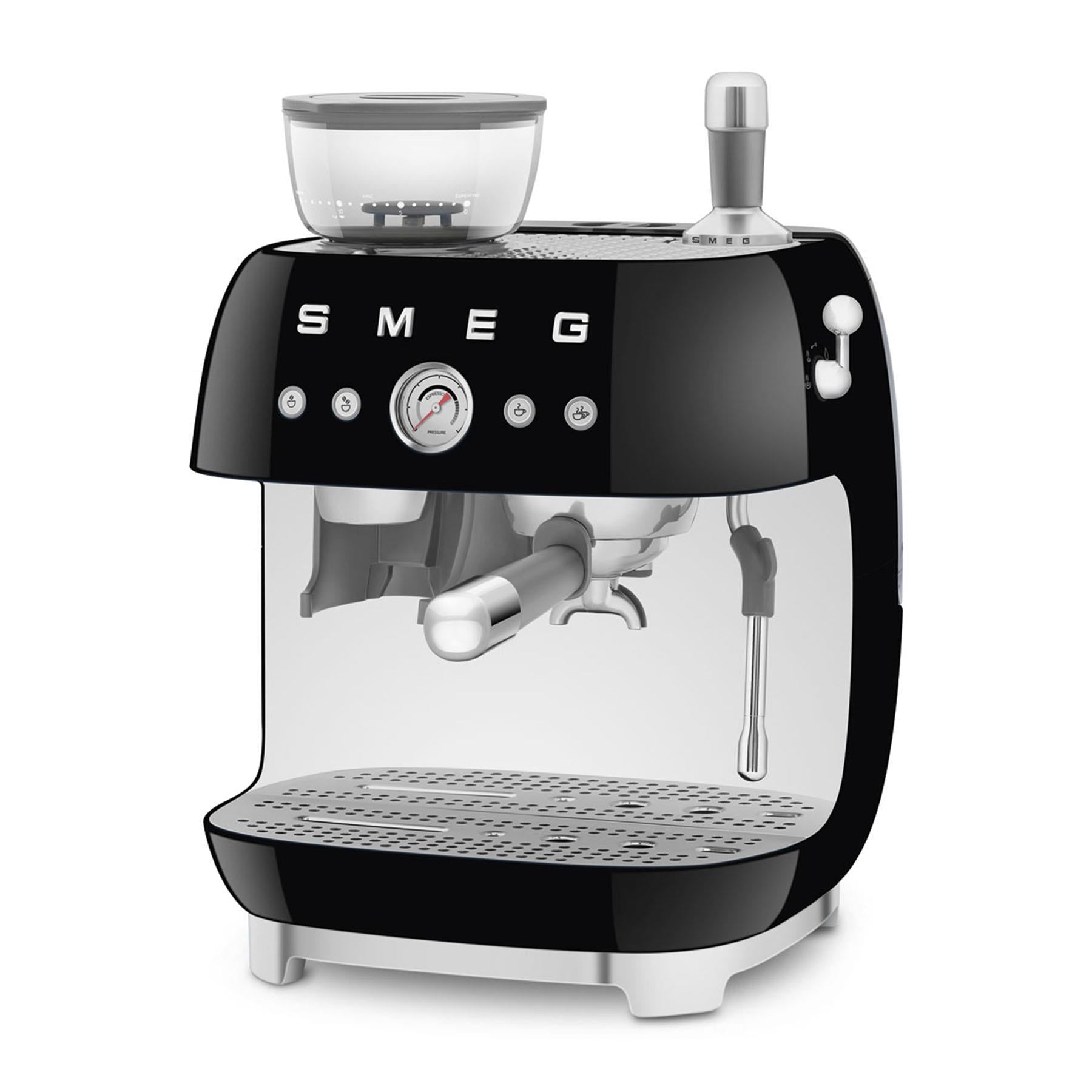 Smeg 50's Style Espresso Manual Coffee Machine with Grinder (Black)