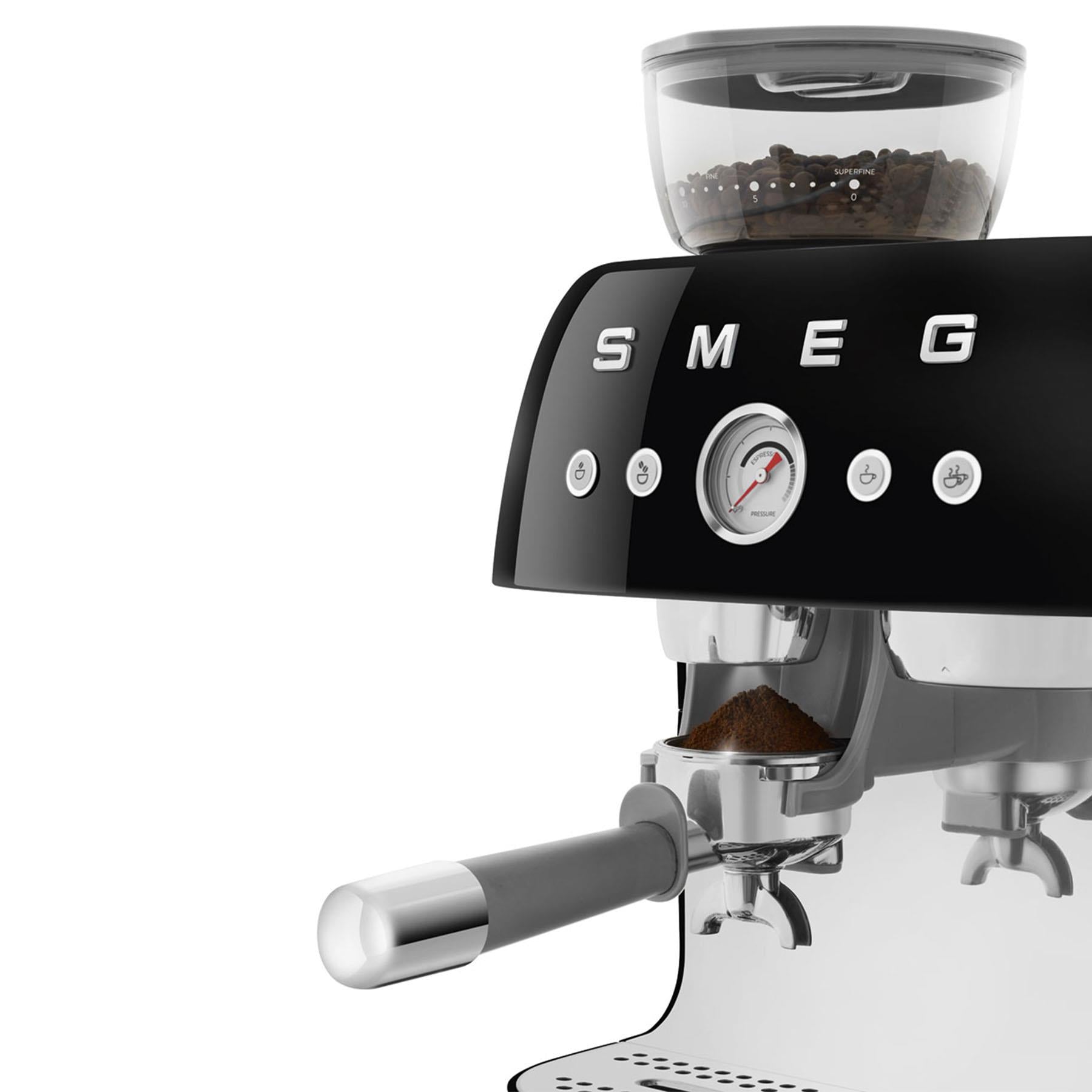 Smeg 50's Style Espresso Manual Coffee Machine with Grinder (Black)