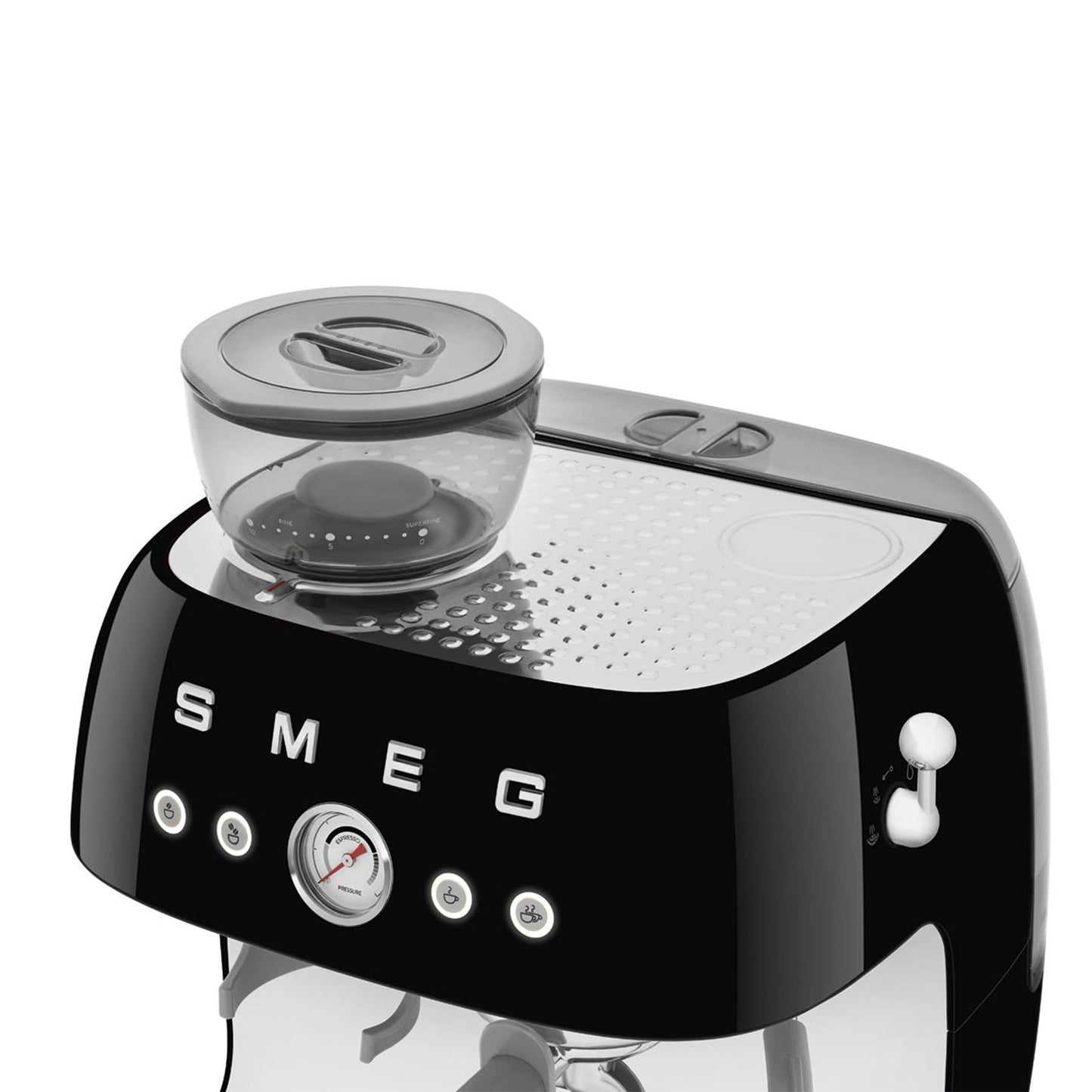 Smeg 50's Style Espresso Manual Coffee Machine with Grinder (Black)