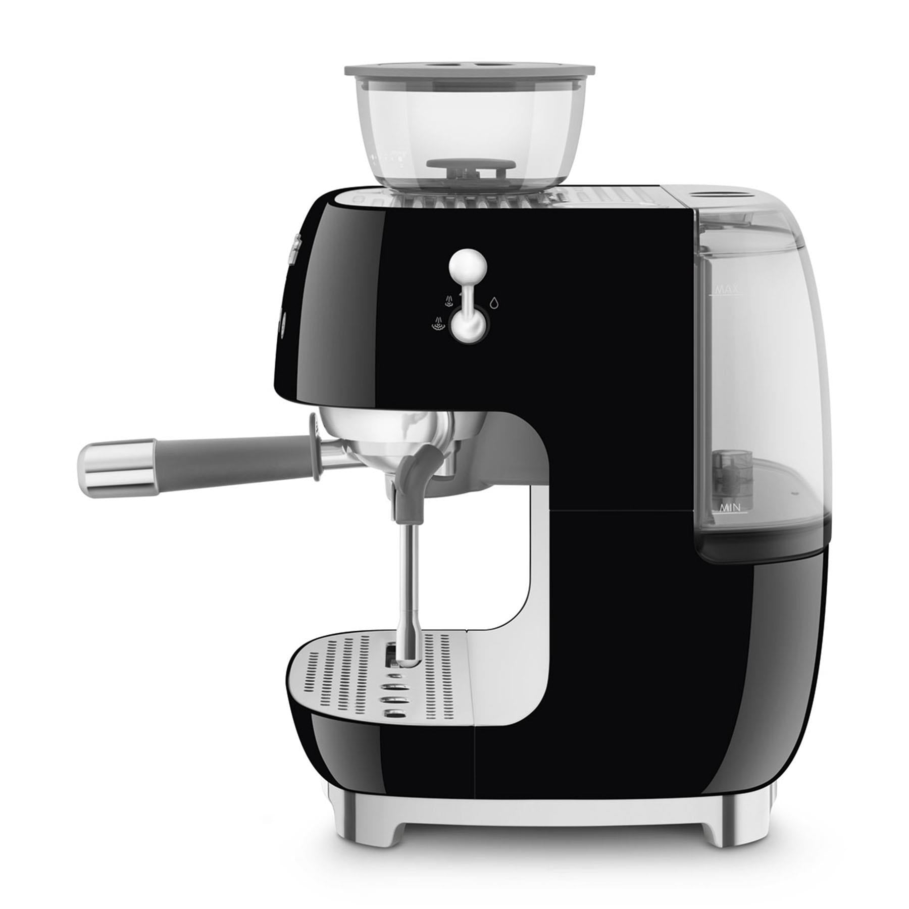 Smeg 50's Style Espresso Manual Coffee Machine with Grinder (Black)