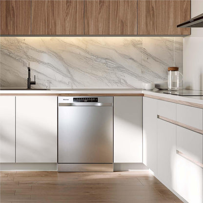 Hisense HSBE15FS 15 Place Setting Freestanding Dishwasher (Silver)
