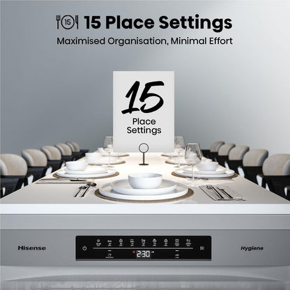 Hisense HSBE15FS 15 Place Setting Freestanding Dishwasher (Silver)