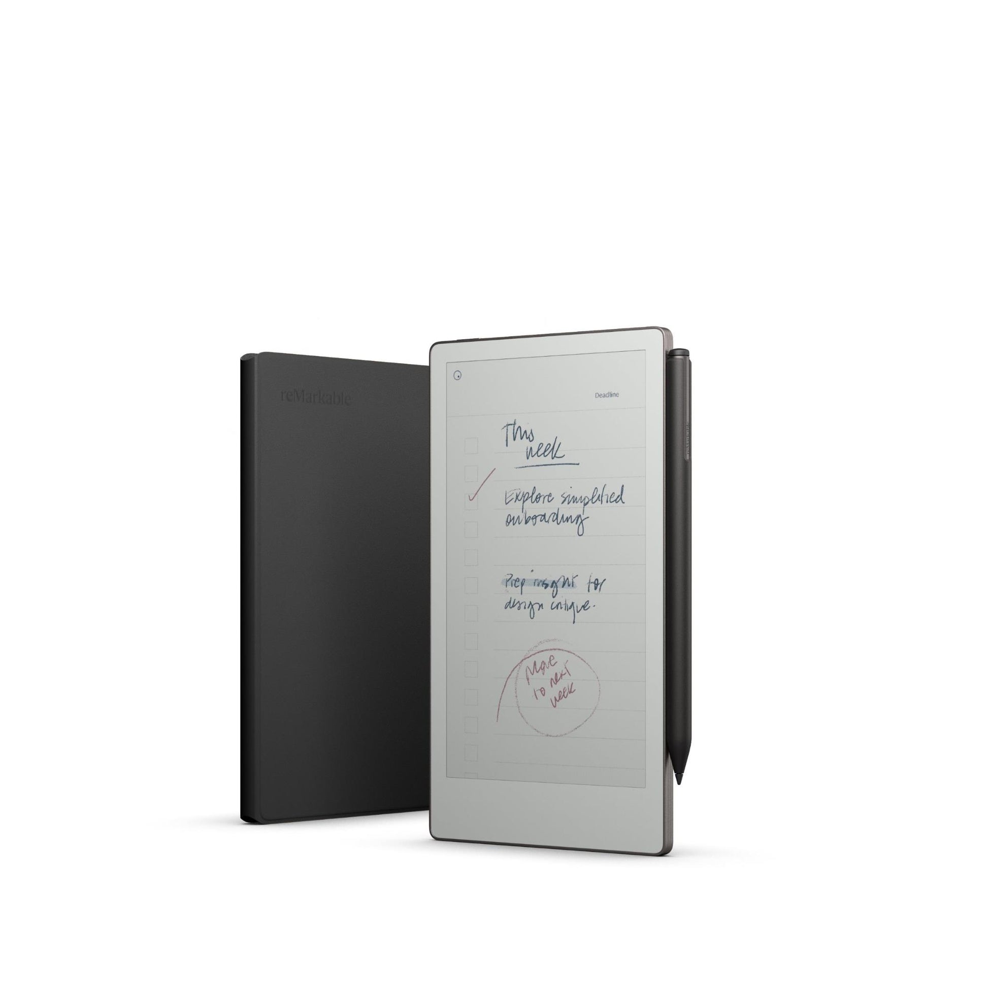 reMarkable Paper Pro Move with MarkerPlus + BookFolio Premium Leather (Black)