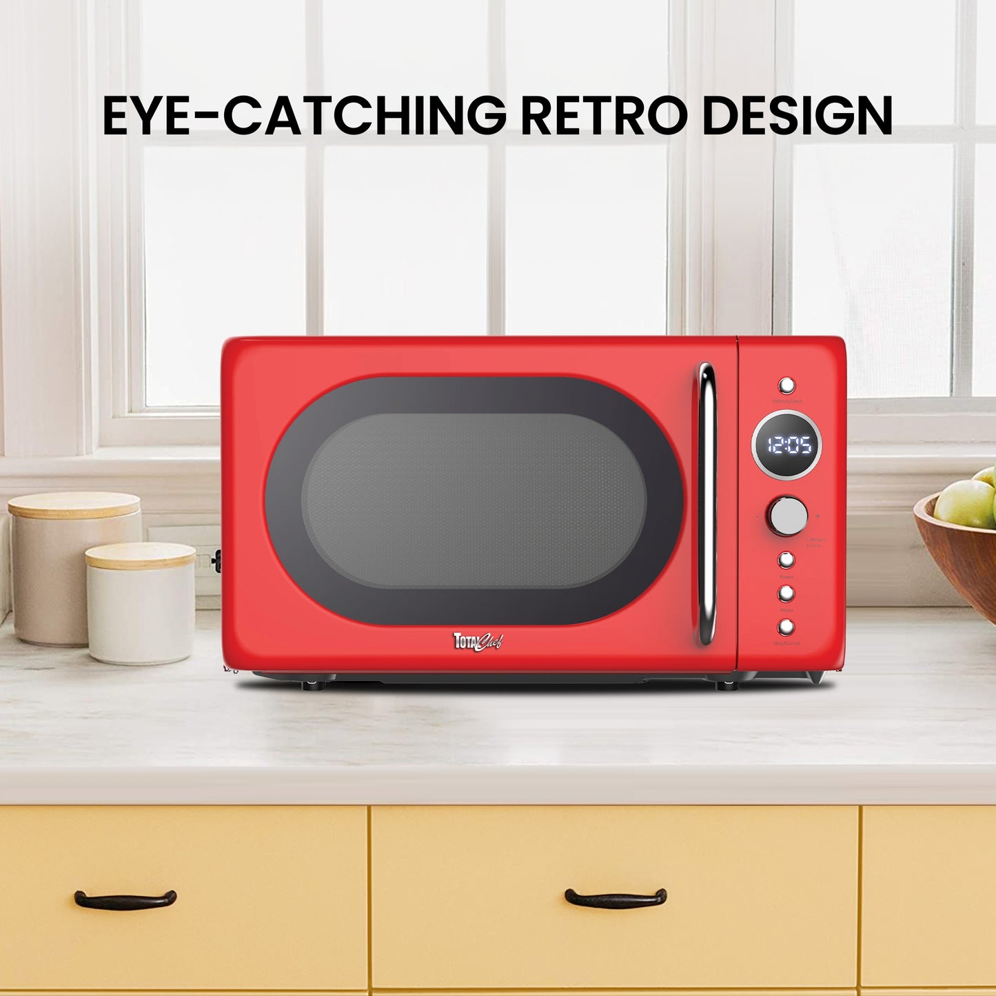 Total Chef Retro Microwave 20L Red