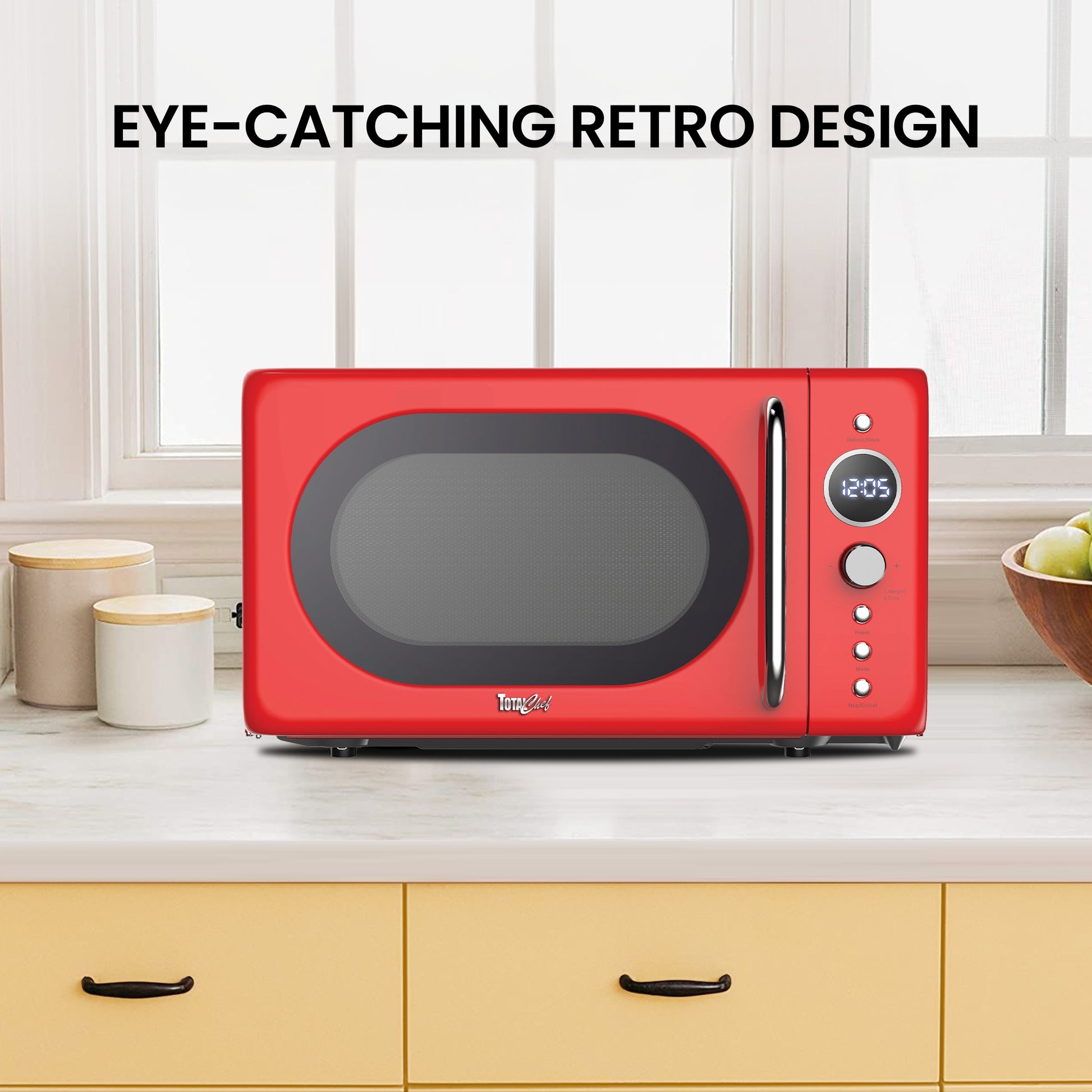 Total Chef Retro Microwave 20L Red