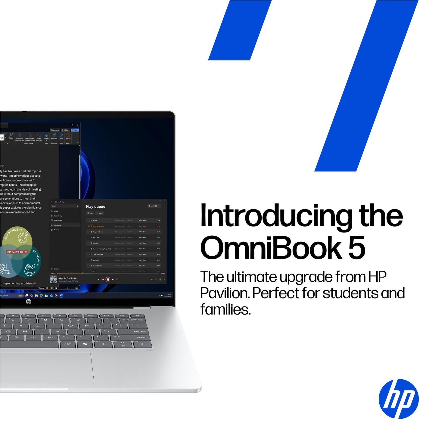 HP OmniBook 5 NG AI PC 14-he0013QU 14" WUXGA OLED Copilot+ PC Laptop (Snapdragon X1)[512GB/16GB]