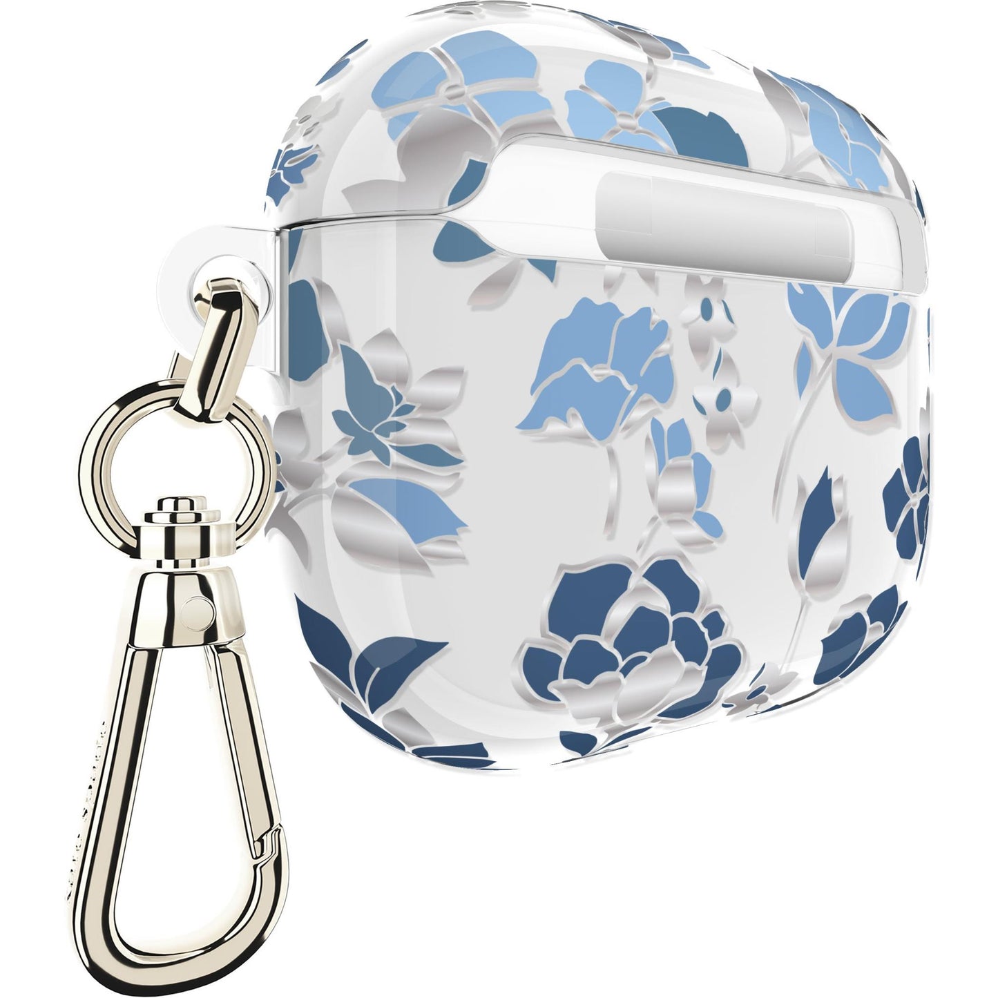 Kate Spade Protective Case for AirPods 4th Gen (Flowerbed Blue/Silver)