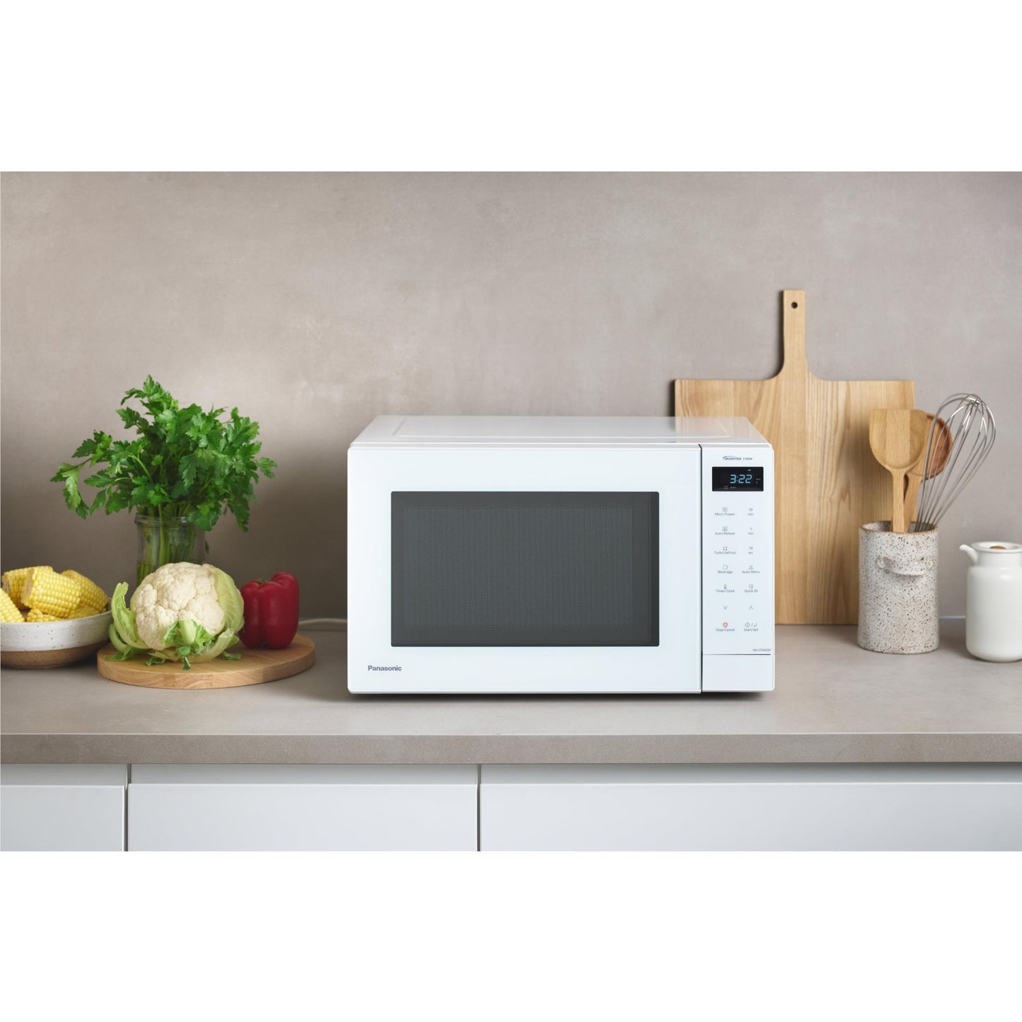 Panasonic NN-ST64QWQPQ 32L Inverter Microwave Oven (White)