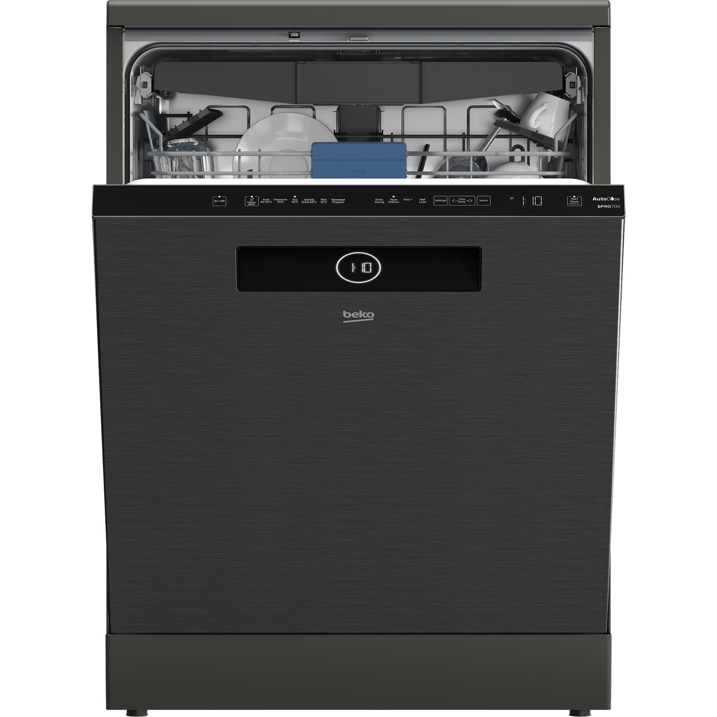 Beko BDFB1650ADX 16 Place Setting Freestanding Dishwasher with AutoDose (Dark Stainless Steel)