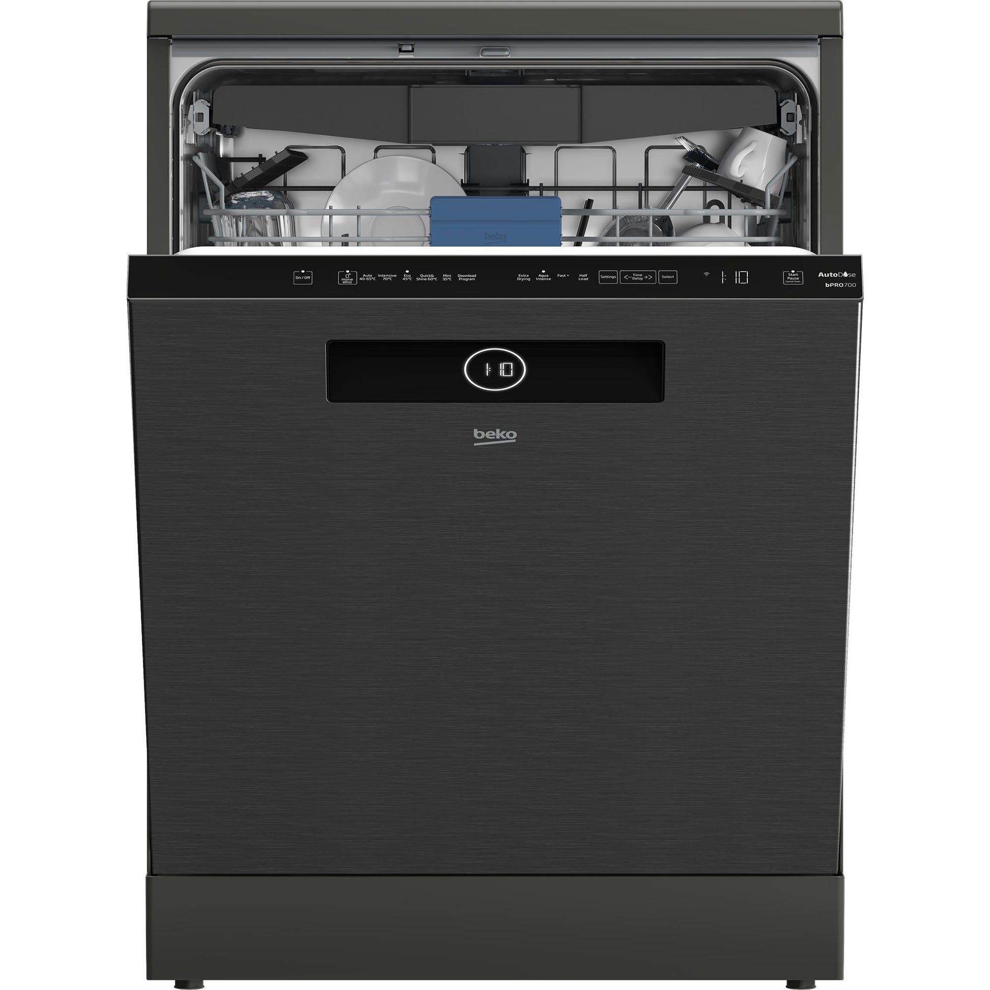 Beko BDFB1650ADX 16 Place Setting Freestanding Dishwasher with AutoDose (Dark Stainless Steel)
