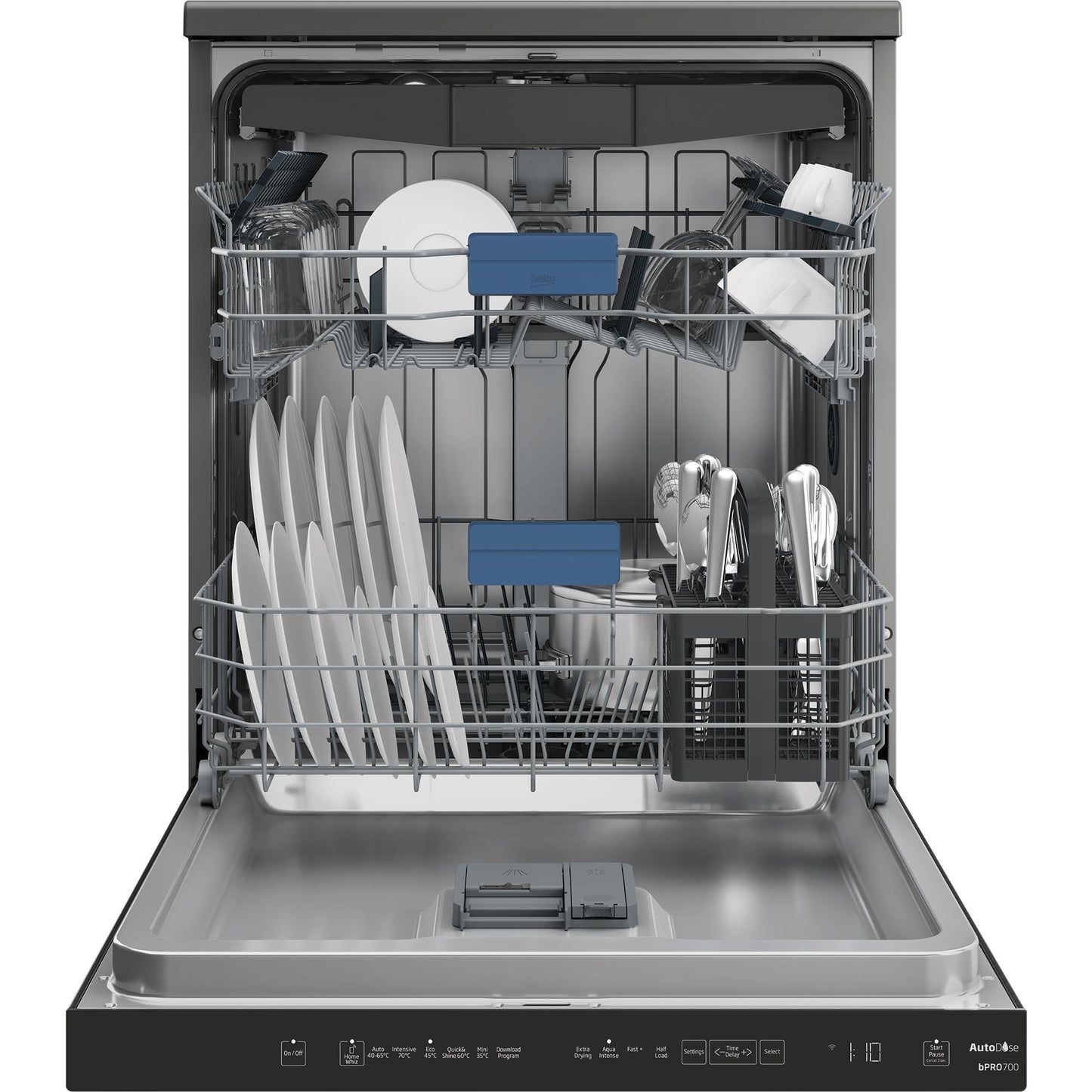 Beko BDFB1650ADX 16 Place Setting Freestanding Dishwasher with AutoDose (Dark Stainless Steel)