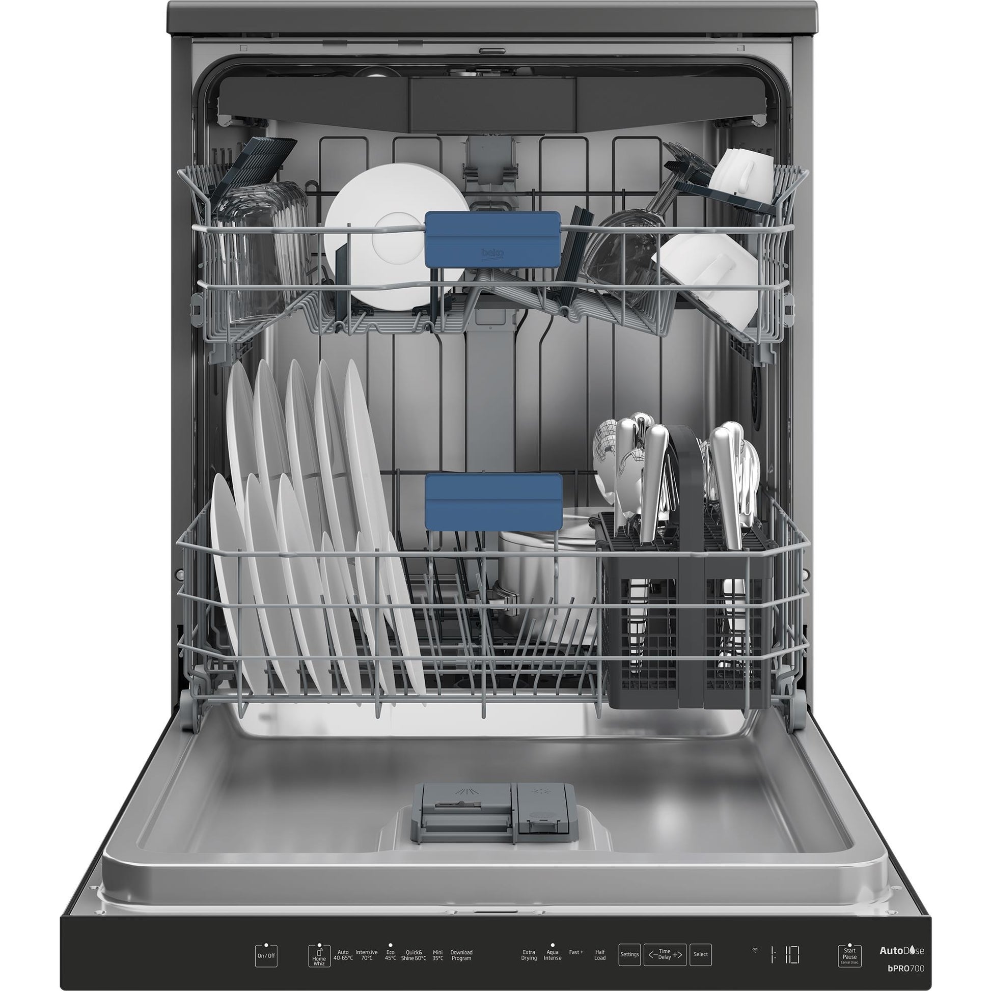 Beko BDFB1650ADX 16 Place Setting Freestanding Dishwasher with AutoDose (Dark Stainless Steel)