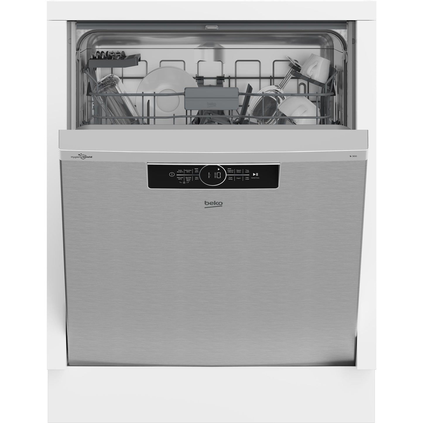 Beko BDBU1430X 14 Place Setting Built-in Dishwasher (Platinum Steel)