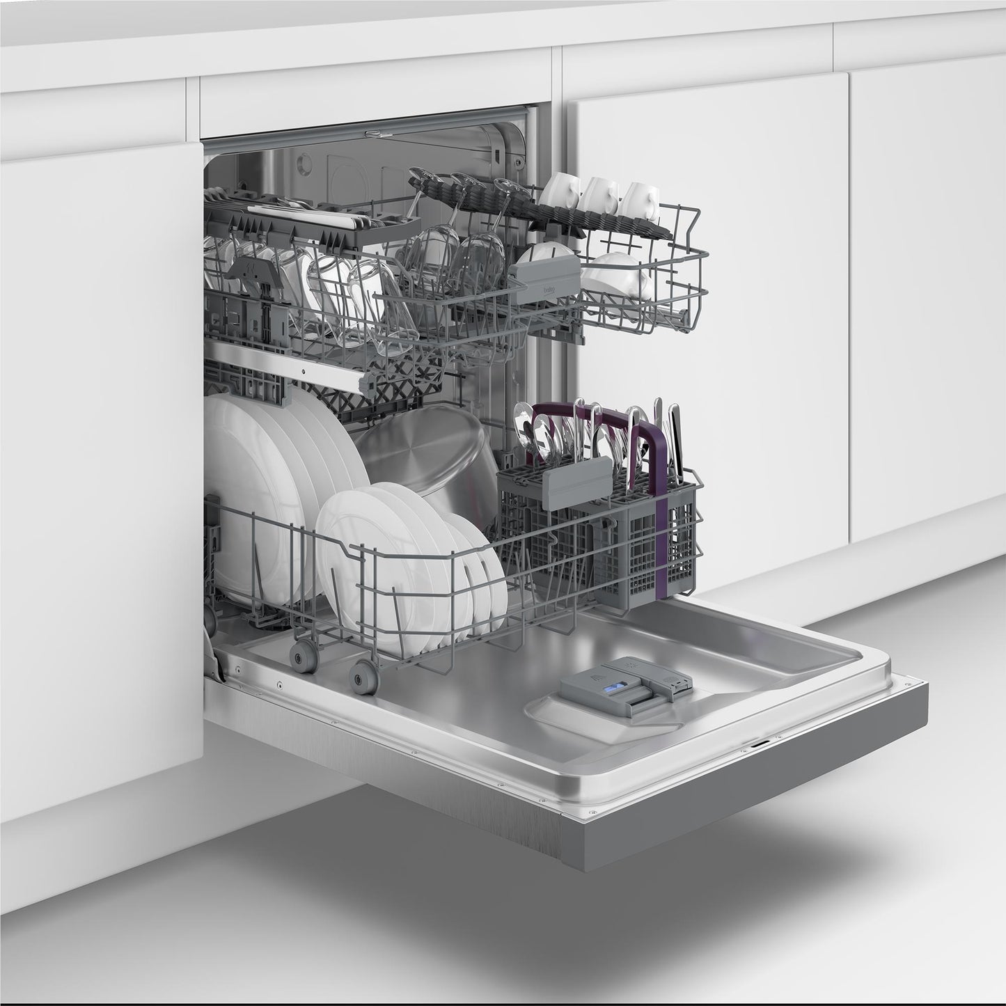 Beko BDBU1430X 14 Place Setting Built-in Dishwasher (Platinum Steel)