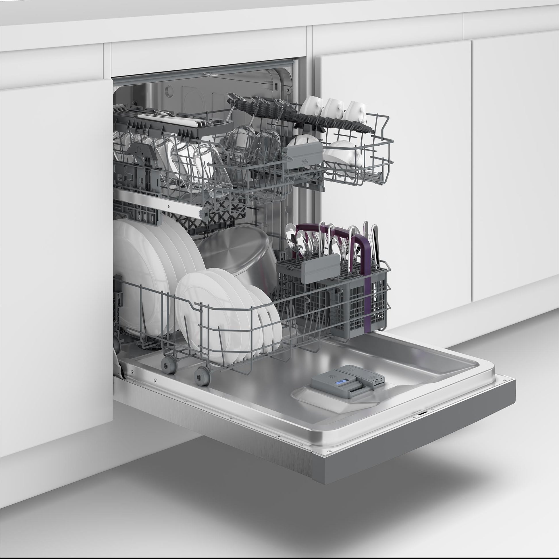Beko BDBU1430X 14 Place Setting Built-in Dishwasher (Platinum Steel)