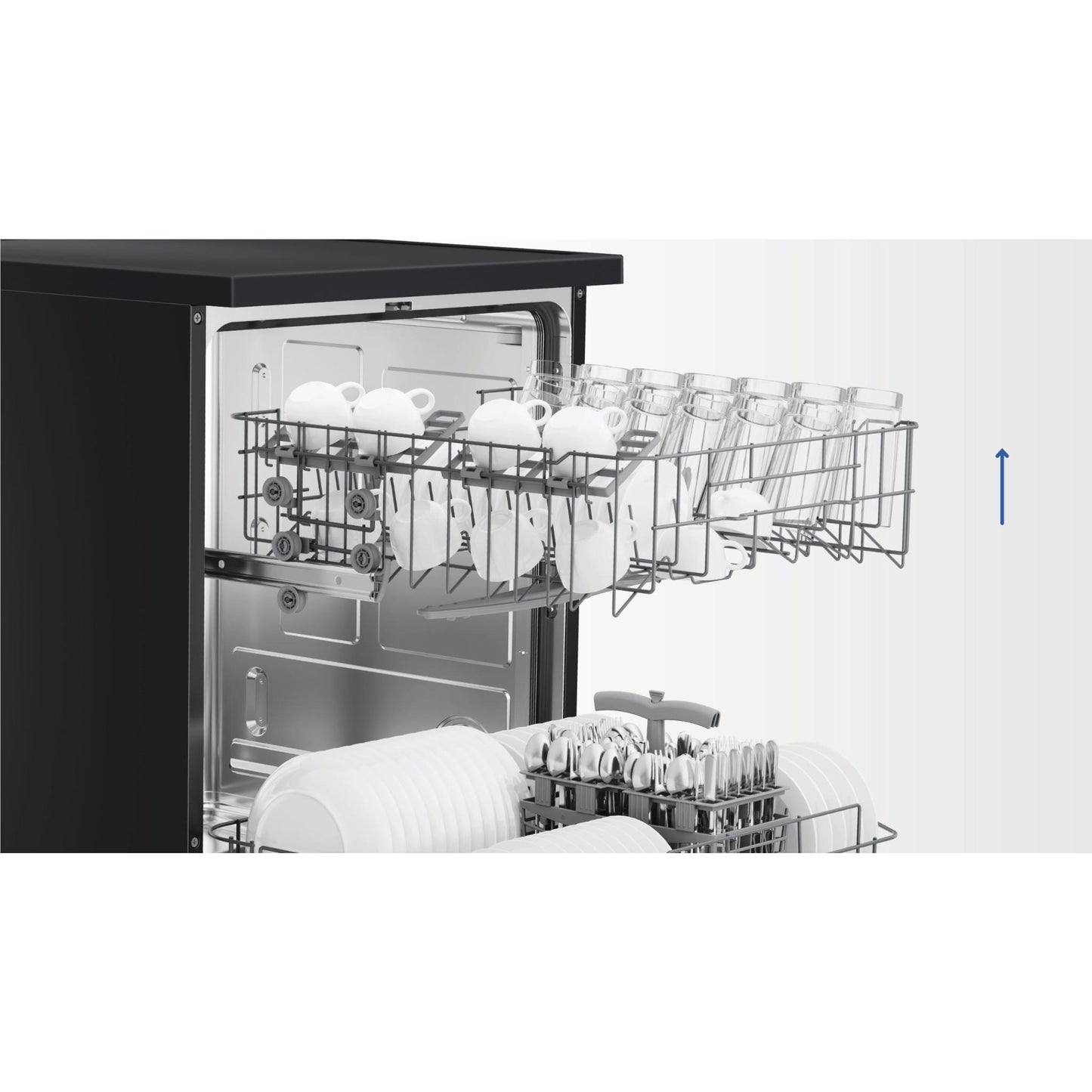 Haier HDW13F0B1 300 Series 13 Place Setting Freestanding Dishwasher (Black)