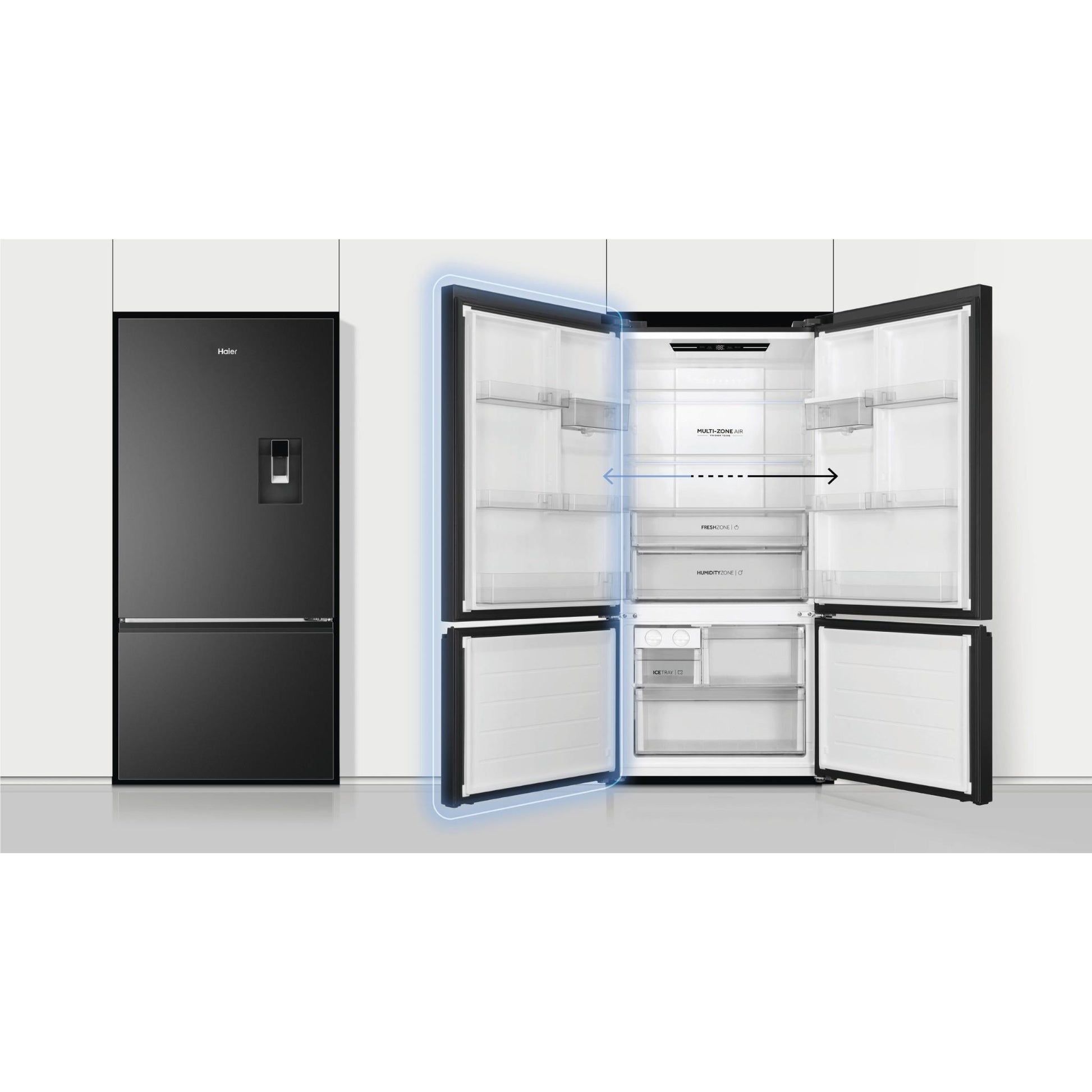 Haier HRF510BHC 600 Series 514L Bottom Mount Fridge (Black)