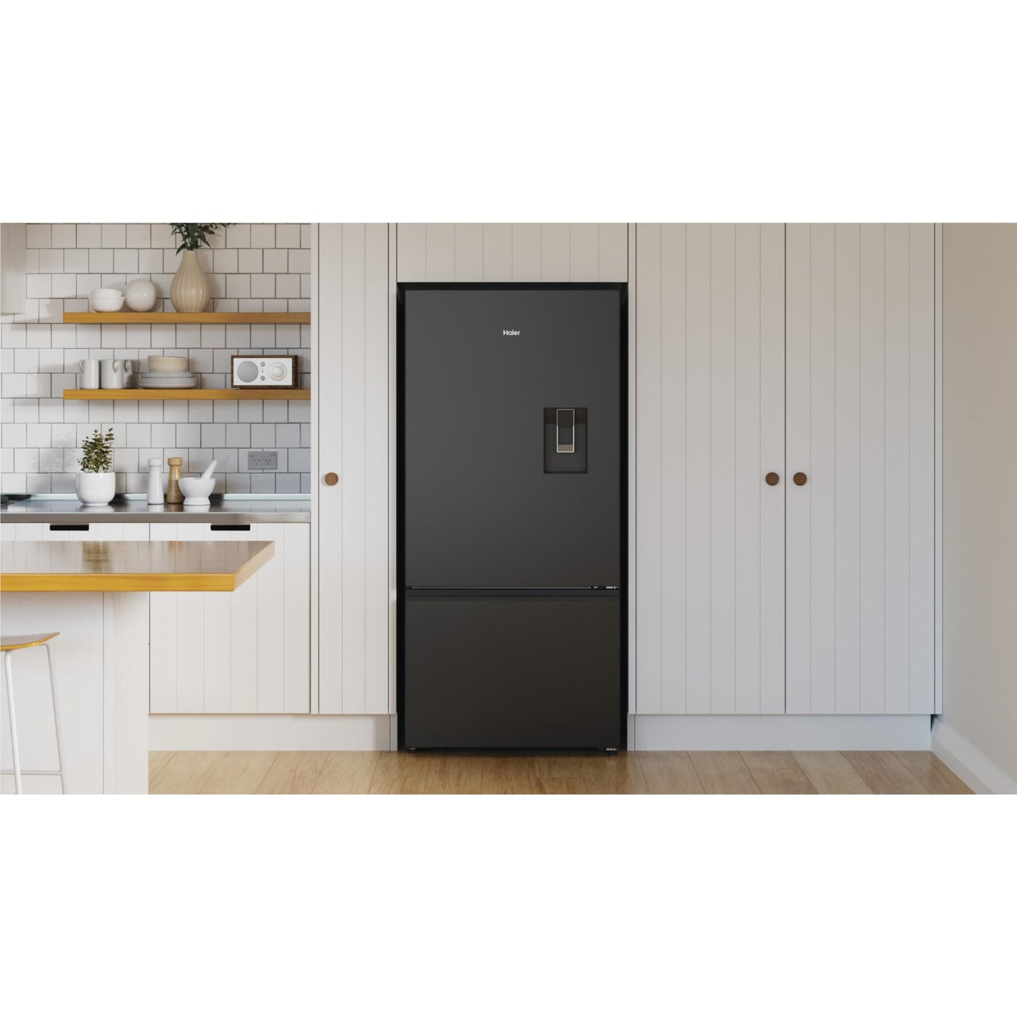 Haier HRF510BHC 600 Series 514L Bottom Mount Fridge (Black)