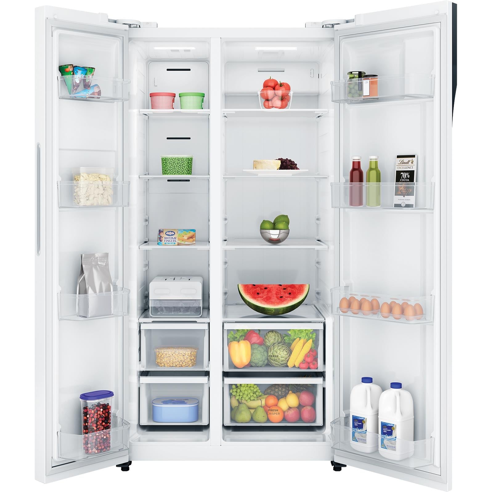 Westinghouse WSE6200WB 624L Side-By-Side Fridge (White)