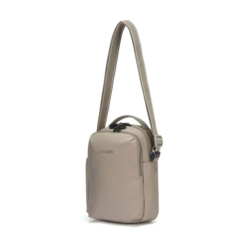 Pacsafe V Tour Anti-Theft RFID Blocking Tablet Fit Crossbody Bag Beige