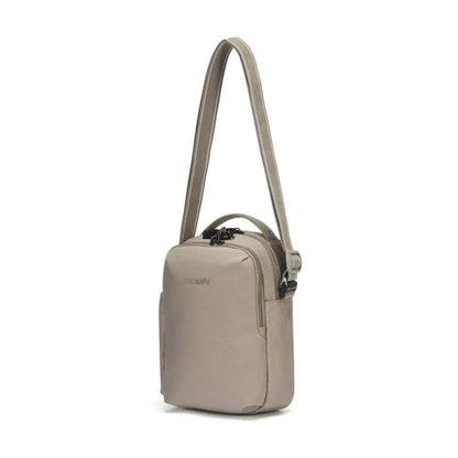 Pacsafe V Tour Anti-Theft RFID Blocking Tablet Fit Crossbody Bag Beige