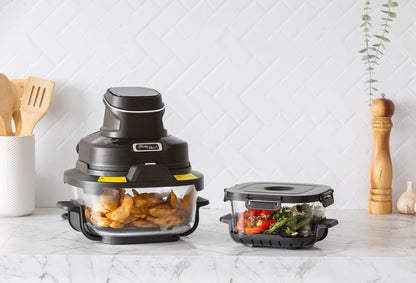 Healthy Choice Crisp N Go Air Fryer Dual Glass Bowl 4.5L
