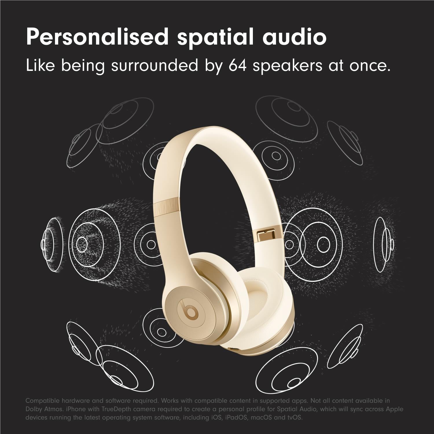 Beats Solo 4 Wireless On-Ear Headphones (Metallic Gold)