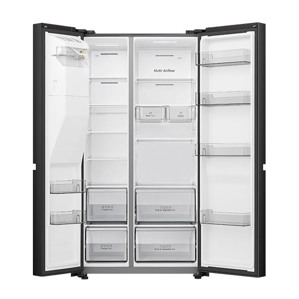 Hisense HRSBS633BW 632L PureFlat Side by Side Fridge (Black Steel)