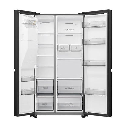 Hisense HRSBS633BW 632L PureFlat Side by Side Fridge (Black Steel)