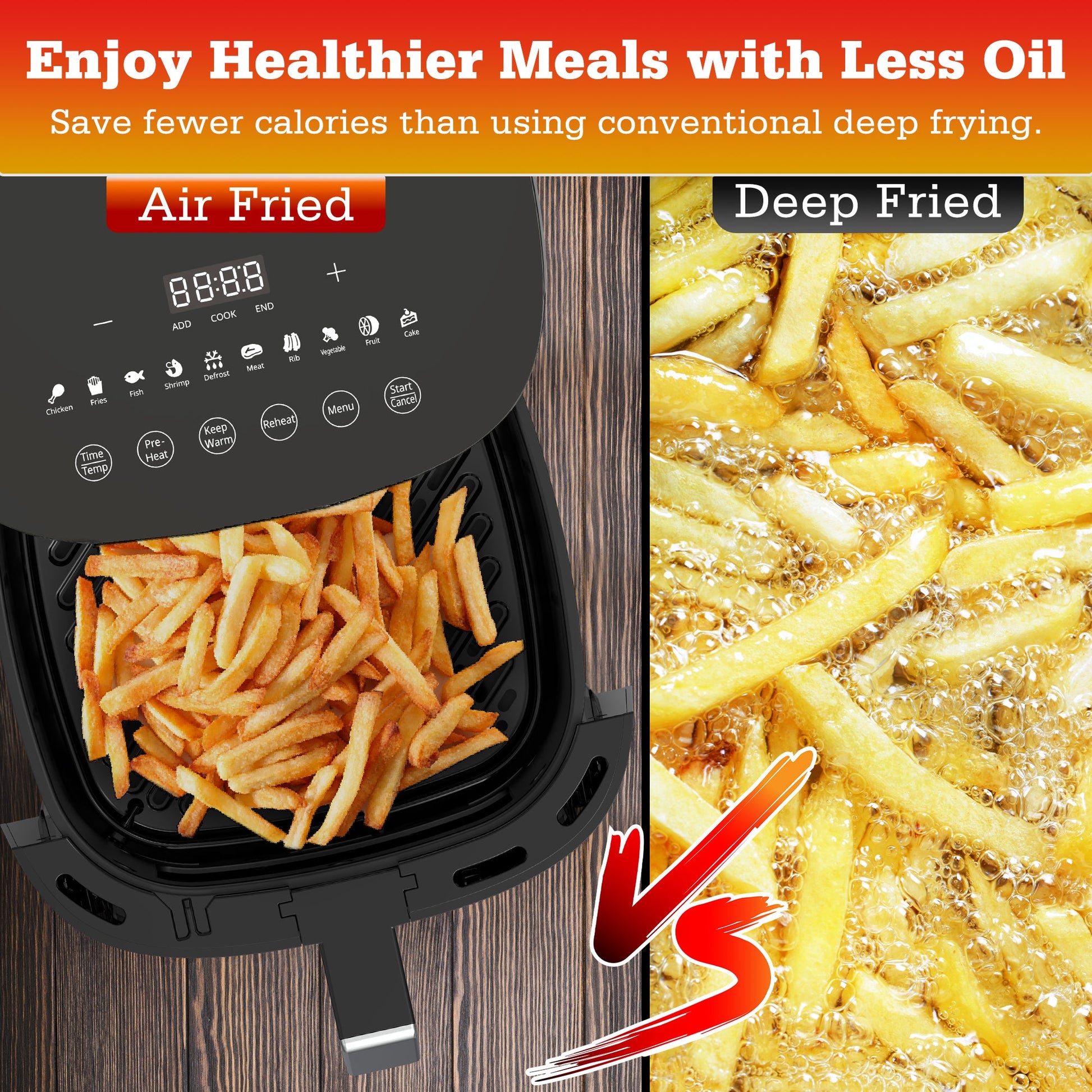 AUSPURE Air Fryer 7L Premium Digital with Cookbook, Nonstick Tray