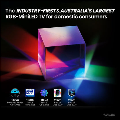 Hisense 116" UX ULED 4K UHD RGB Mini-LED Smart TV [2025]