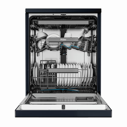 Haier HDW15F4B1 600 Series 15-Place Freestanding Dishwasher (Black)