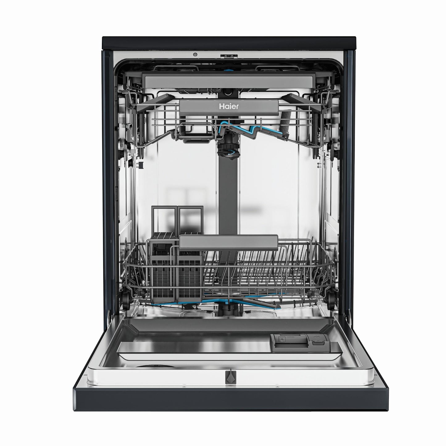 Haier HDW15F4B1 600 Series 15-Place Freestanding Dishwasher (Black)