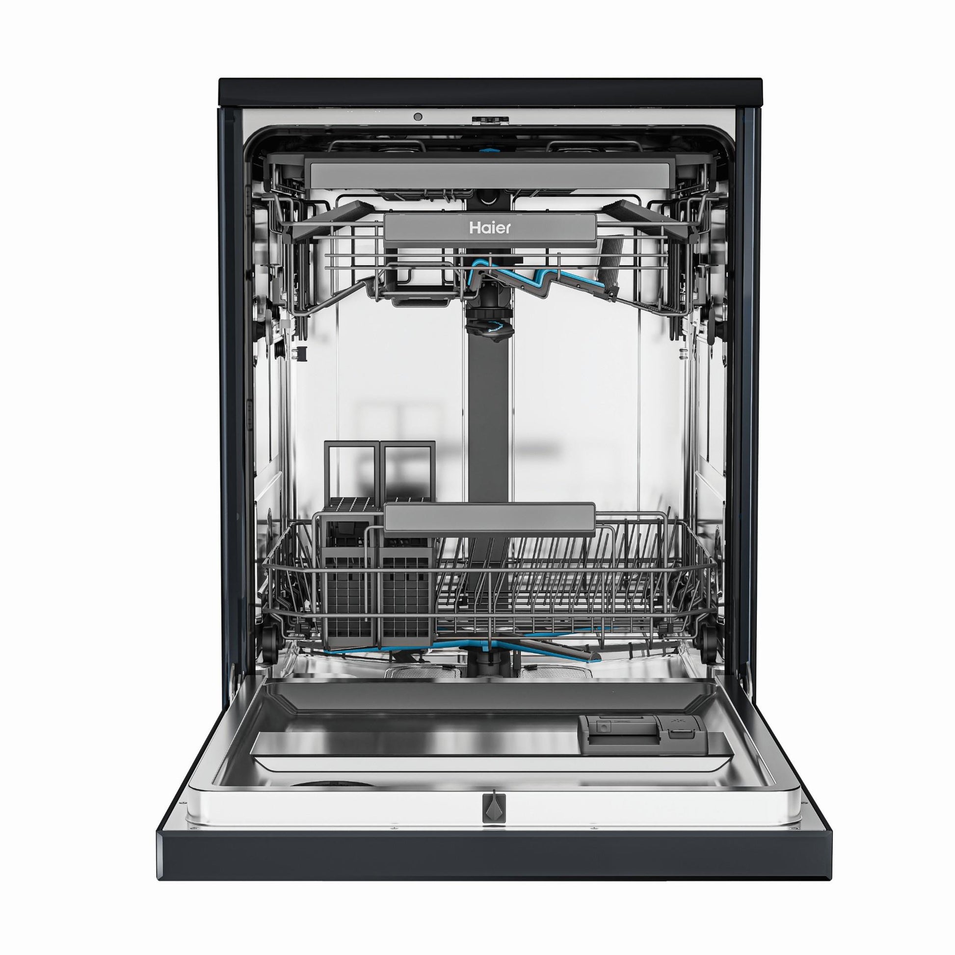 Haier HDW15F4B1 600 Series 15-Place Freestanding Dishwasher (Black)