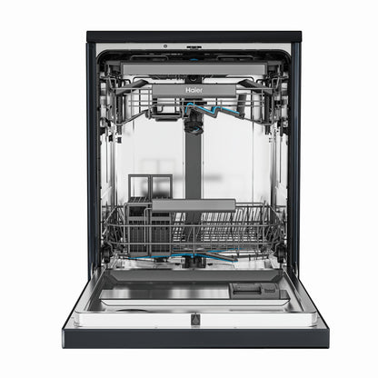 Haier HDW15F4B1 600 Series 15-Place Freestanding Dishwasher (Black)