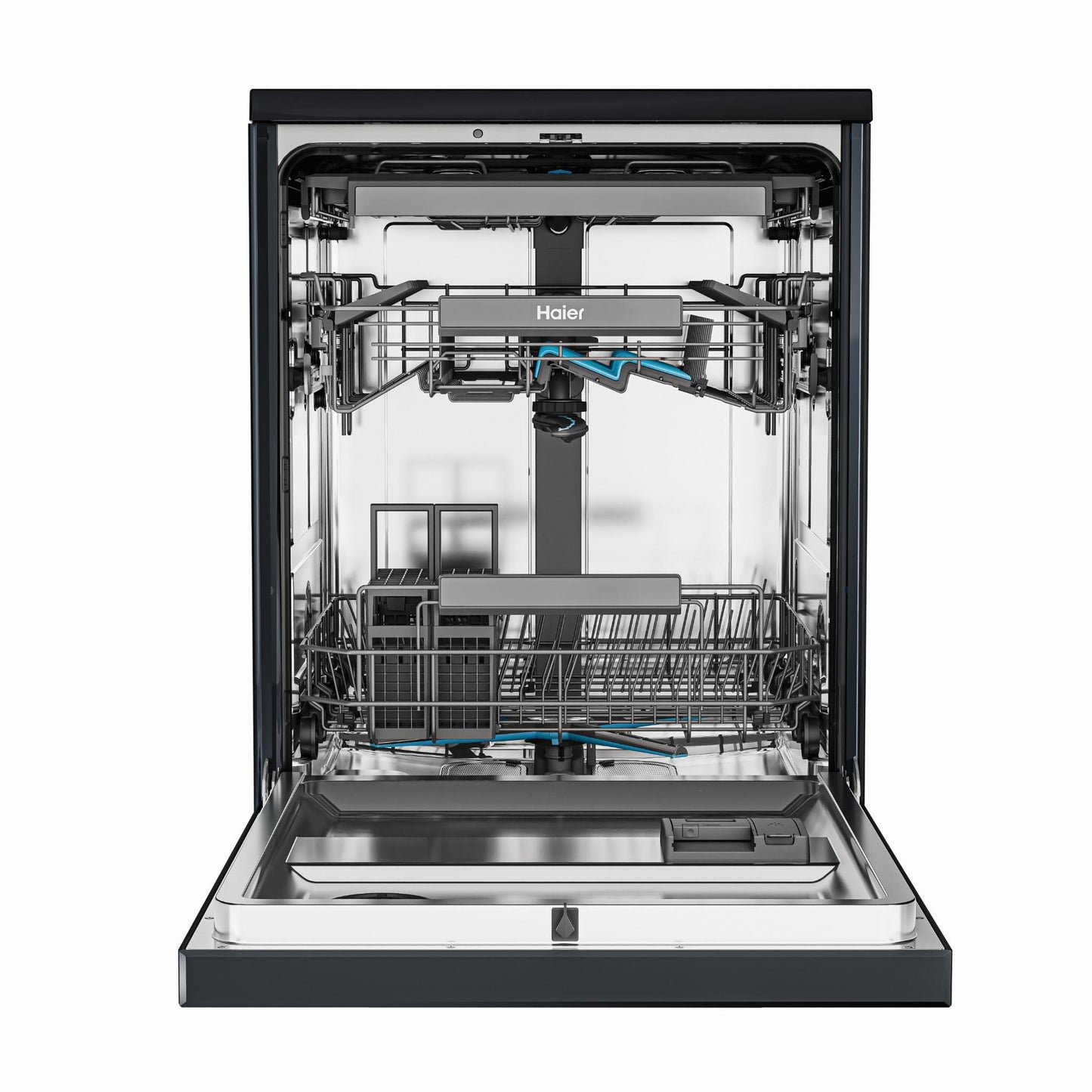 Haier HDW15F4B1 600 Series 15-Place Freestanding Dishwasher (Black)